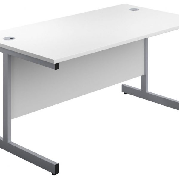 Rectangular Cantilever Twin Legged Desk