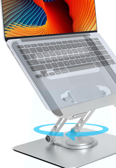 Height Adjustable Laptop Stand with Swivel Base