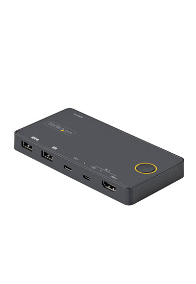 2 Port Hybrid USB-A + HDMI & USB-C KVM Switch for Single 4K HDMI 2.0 Monitor